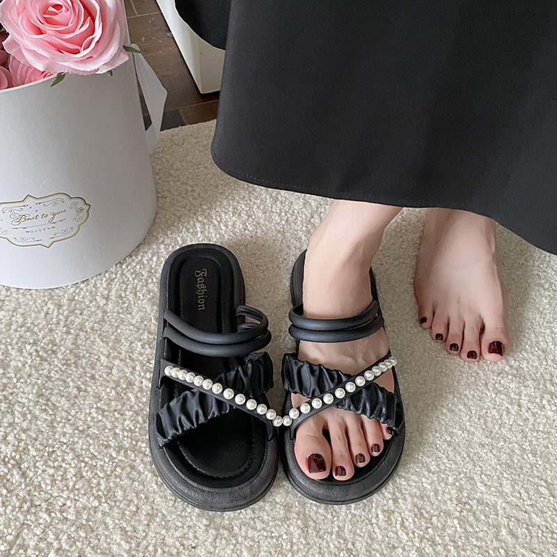 hot-selling 2026 new women's slippers, summer outdoor wear, thick-soled, non-slip, fashionable and versatile sandals, women's export