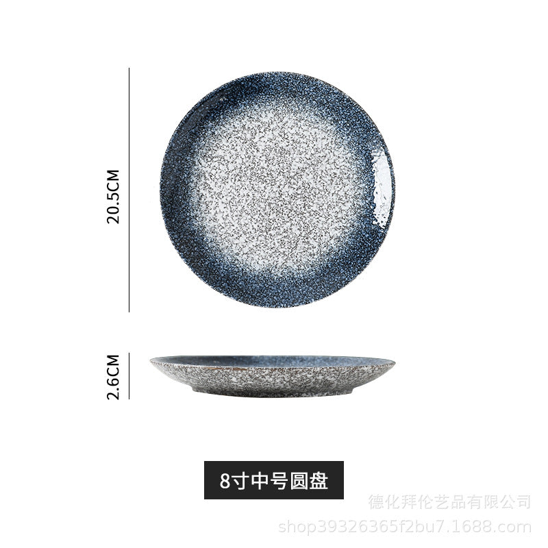 Japanese-style influencer dinner plates restaurant tableware commercial steak plates creative flat plates household dinner plates unique snack dishes