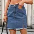 Fashion cross-border export  foreign trade  new style washed fashion slit denim hip skirt short skirt
