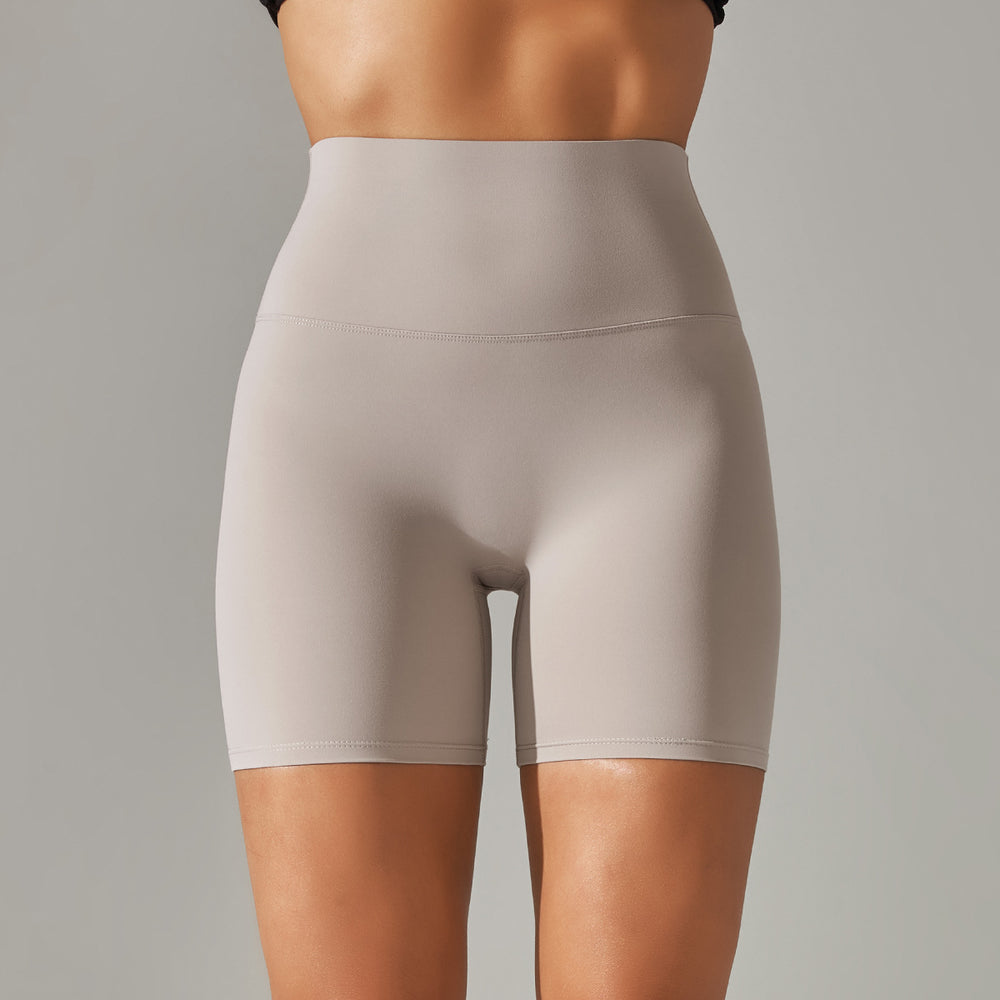 Spring/summer new solid color yoga shorts - double-sided brushed, high-waisted, stretchy, activewear, fitness, 3/4 length yoga pants for women