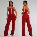C7367 cross-border   fashion women's sexy bandeau gold buckle wrap-around arm pants two-piece set