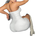 bodycon dress: romantic, elegant, solid color, strapless mini bodycon dress for women