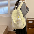 New plush charm backpack - cute japanese style, large capacity, lightweight school bag for middle school girls, plush double shoulder bag