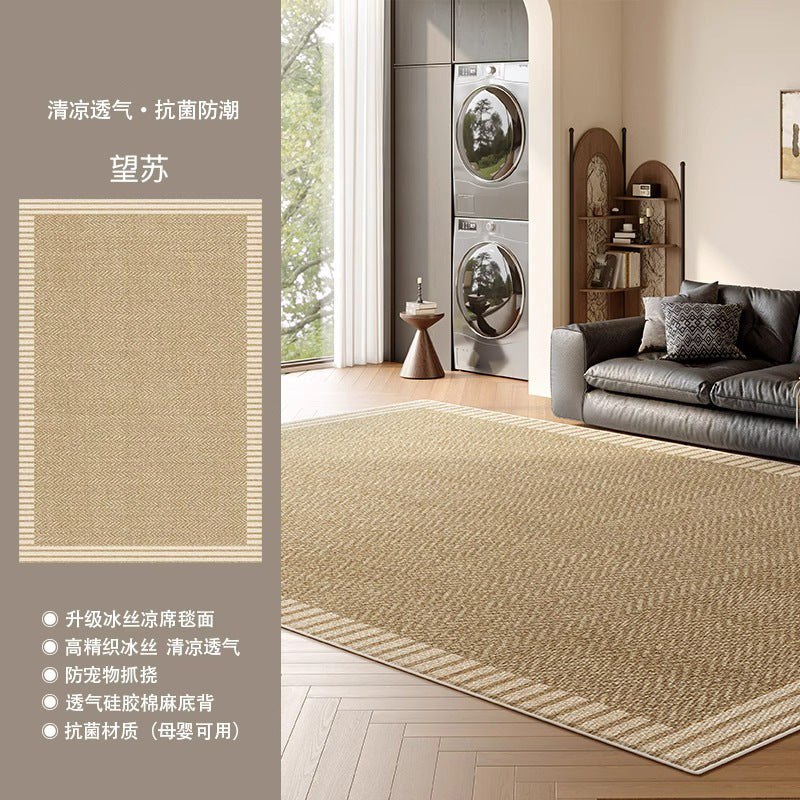 Mat carpet living room cream log style summer new arrival ice silk carpet bedroom simple waterproof mat floor mat