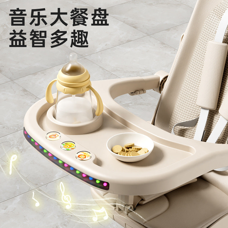 Phoenix baby walking artifact can sit and lie down, lightweight and foldable two-way baby trolley, high landscape four wheels