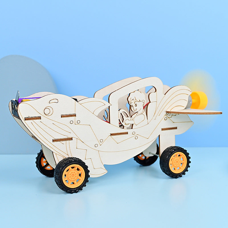 Whale Wind Boat Science Puzzle Small Experiment Handmade DIY Classroom Small Invention Making Material Pack Science and Education Experiment