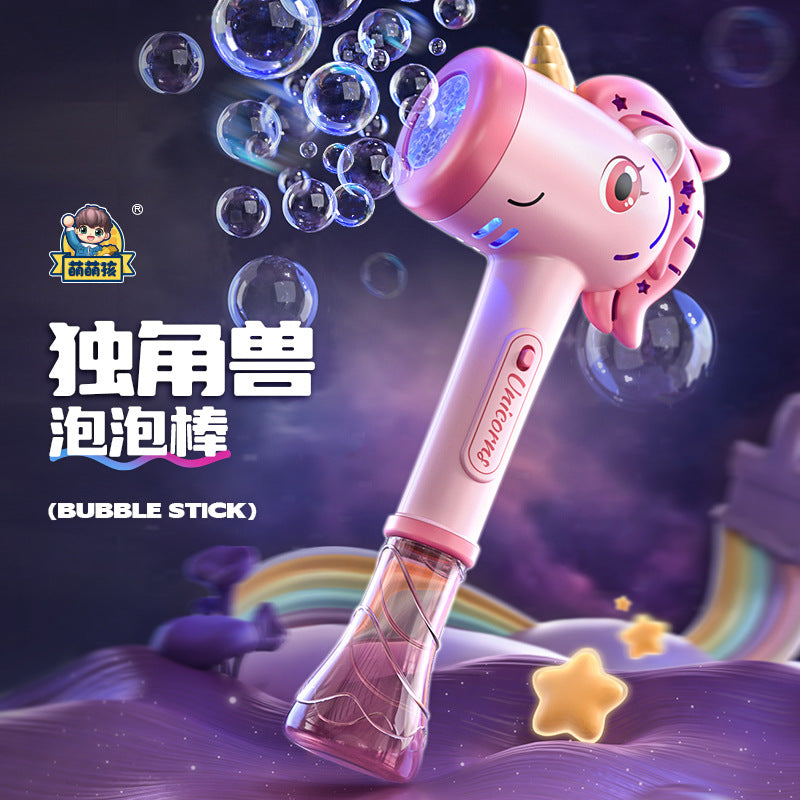 new unicorn automatic bubble machine - girl's handheld bubble gun - outdoor trendy kids' toy - boy's toy