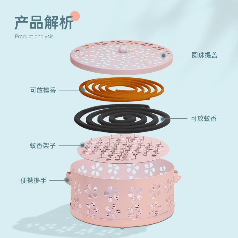 Creative Mosquito Coil Box Mosquito Coil Rack Indoor Household Outdoor Fireproof Aromatherapy Stove Large Mosquito Coil Stove Mosquito Coil Disc Holder Bracket