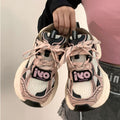 Dad shoes for women 2026 spring and summer new arrival european thick bottom breathable mesh color matching running casualeasiest for match sports women's shoes