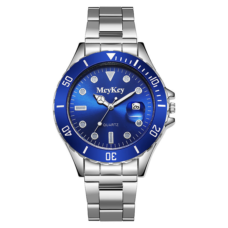Douyin traffic live broadcast men water ghost quartz wrist watch student business men's watch calendar steel band watch large dial