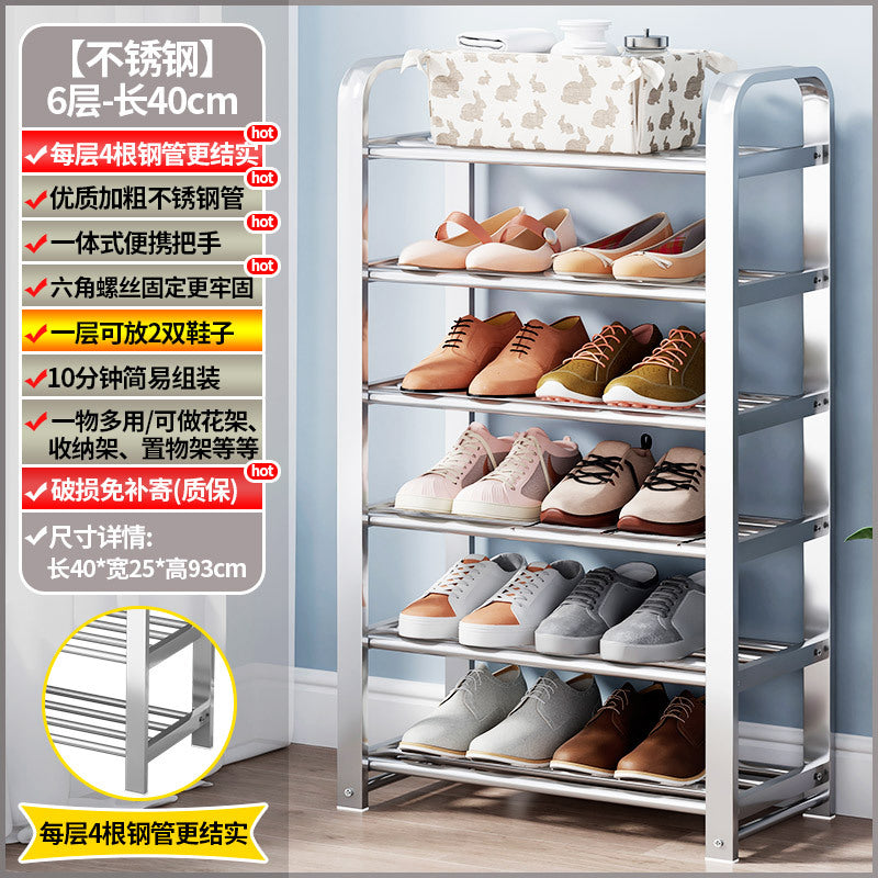 【factory direct】multi-tier stainless steel entryway shoe rack - perfect for dorms, apartments, and rental properties