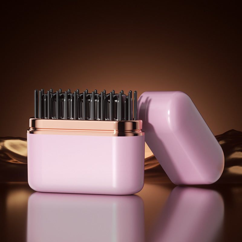 mini wireless hair straightening brush - travel-friendly, ultra-long battery life, multi-level temperature control, and negative ion technology