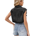 Fashion cross-border foreign trade spring and summer new women's clothing  independent station washed flap pocket pants vest vest trendy