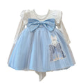 Girls' dress  spring new collection: snow white couture gown with oversized bow and exquisite embroidery