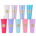 Star ⭐️ same style plastic cup durian cup wholesale high-looking straw cup with paper box water cup logo colorful electroplating