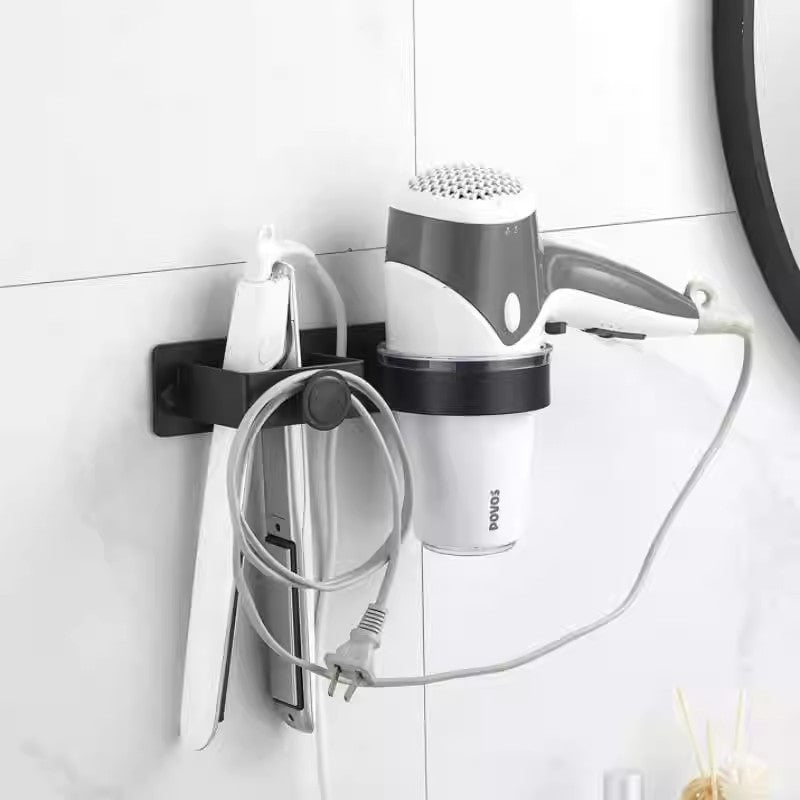 Cross-border no-punching hair dryer rack, hair straightener bracket, curling iron, hair tool storage rack, hair dryer hanger
