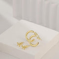 European and american electroplated brass gold-plated stud earrings - elegant, versatile butterfly hoop earrings - wholesale minimalist/ins style earrings
