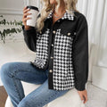 European and american cross-border e-commerce  autumn fashionable and elegant versatile color block lapel women's jacket