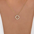 Four-leaf clover necklace wholesale new cross-border alloy jewelry niche high-end diamond-encrusted necklace pendant women's clavicle chain