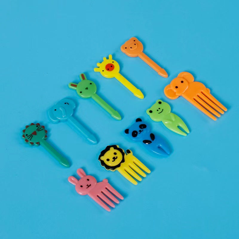 cartoon fruit fork set - cute animal creative fruit picks, bento fruit forks, dessert forks - wholesale