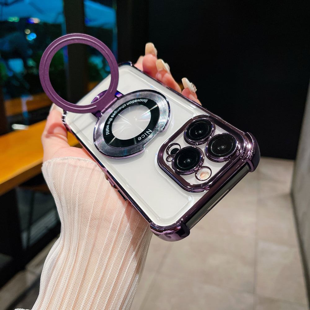 Four-corner airbag anti-fall suitable for apple 17 mobile phone case iphone 16 excellent shield magnetic holder glitter protective cover 15