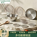 304 stainless steel rice washing basin drain basket set of seven nesting dolls kitchen sink egg bowl cooking basin suit