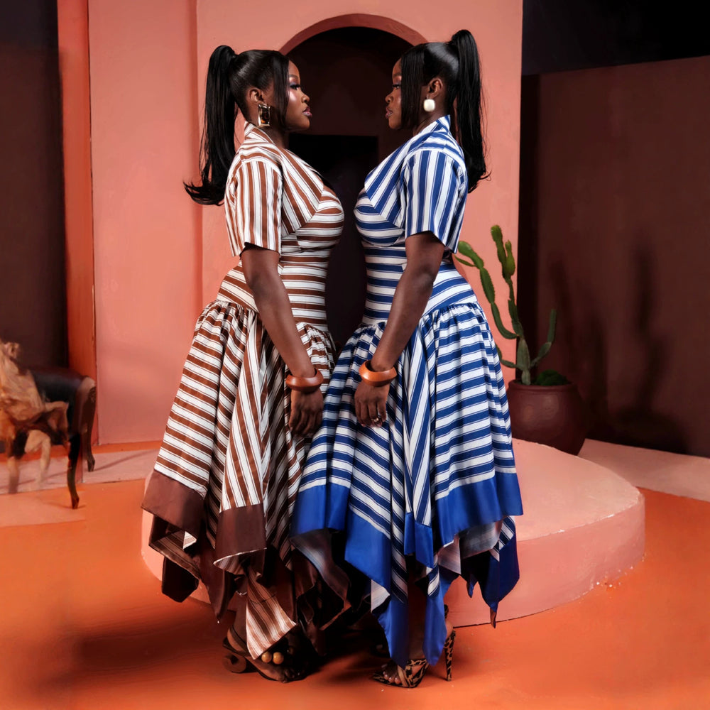 European and american cross-border women's fashion  summer new arrival: elegant striped asymmetrical camisole dress with shawl set