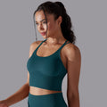 fashionpure color cross-back sports intimates tight bubble wrap high-strength yoga fitness bra bra for women