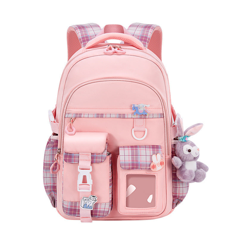 New cute and lightweight waterproof and load-reducing children's backpack, women's first to sixth grade backpack, children's school bag