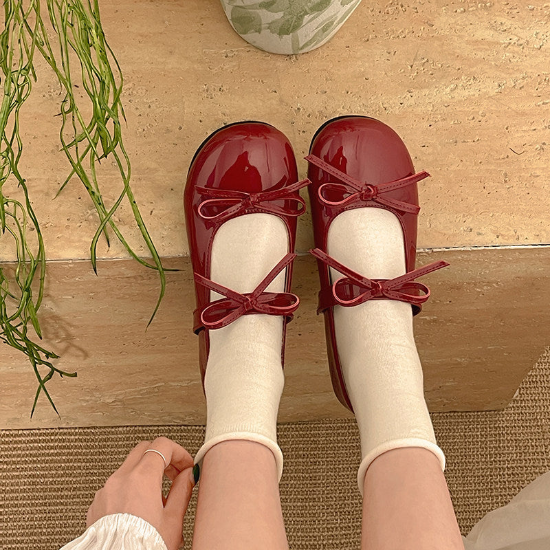 2026 spring new arrival fairy shoes round toe ballet flats bowsflats mary jane shoes doudou shoes low heel