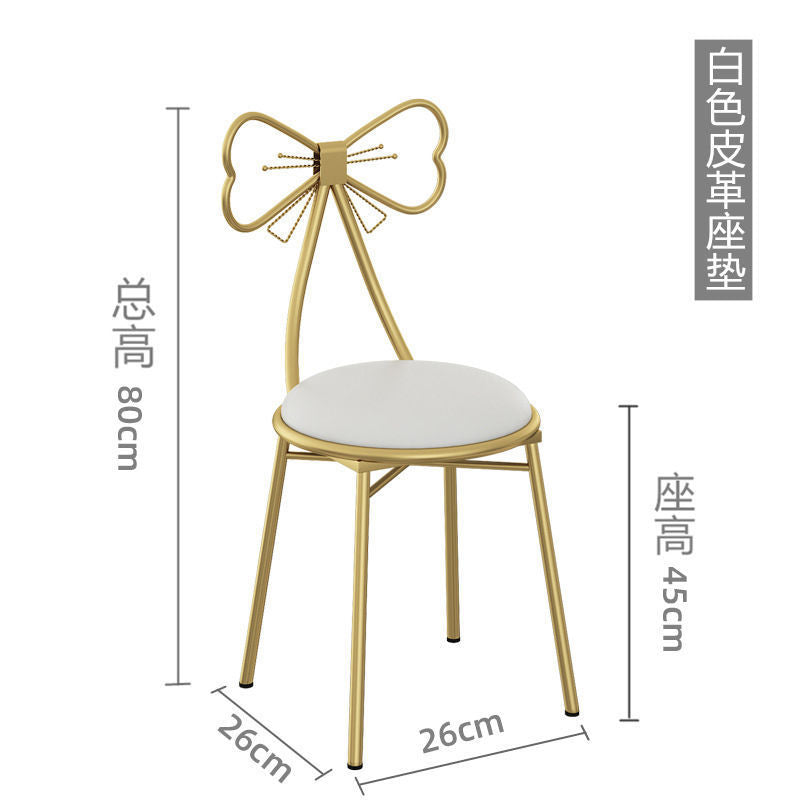 Makeup stool backrest bedroom makeup chair popular chair dressing table stool manicure chair butterfly light luxury dressing stool