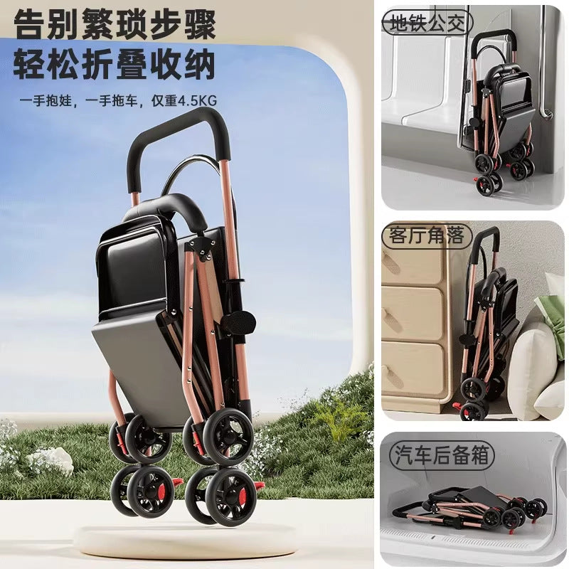 Baby stroller - convertible pushchair, lightweight & foldable, one-click fold, four-wheel design for easy walking, suitable for ages 0-3 years