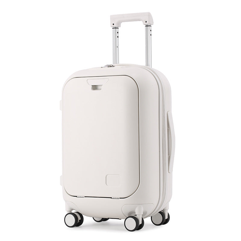 Multifunctional front open small suitcase 20 inch boarding password suitcase 240,000 wheel anti-drop trolley leather case