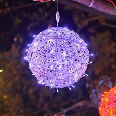 LED vine ball lamp outdoor waterproof hanging tree lanterns festival street engineering lighting luminous round ball decorative lamp