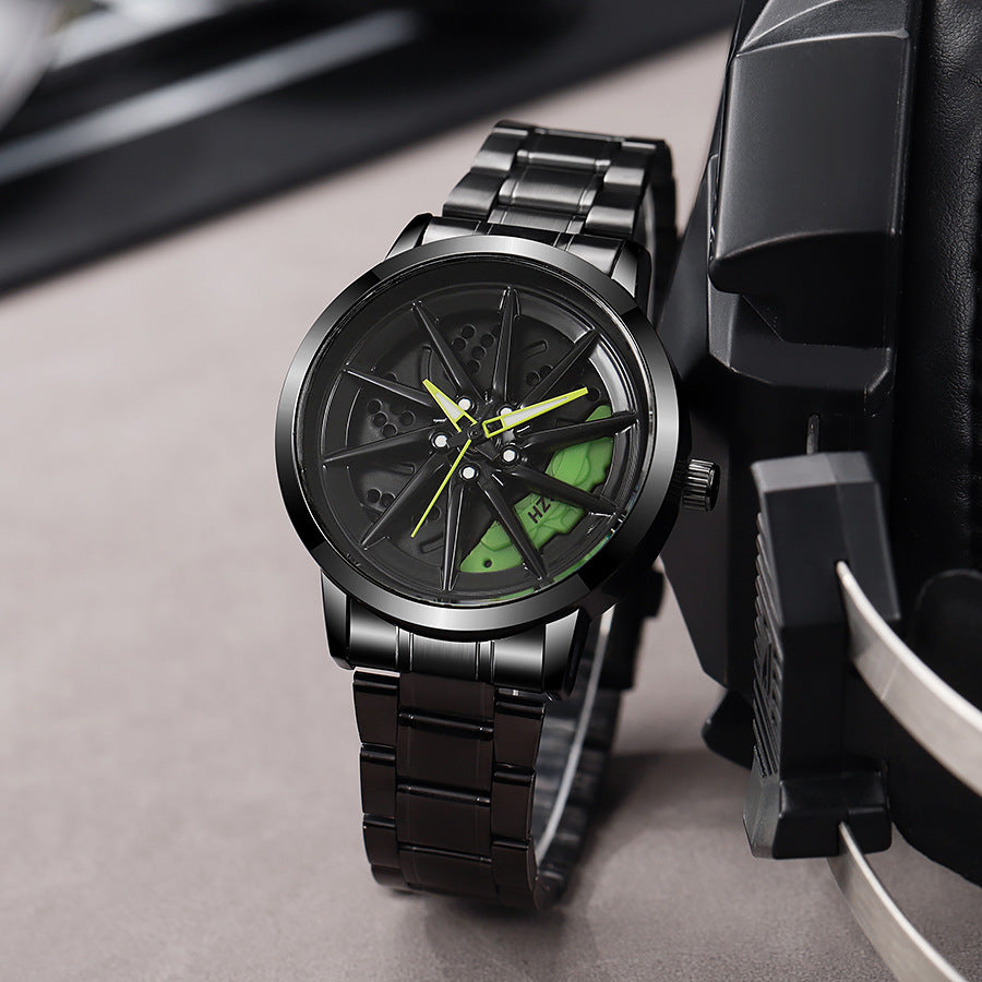 New arrival cool sports car wheel hub watch inner ring can rotate men quartz watch dial fashiontrendy watch
