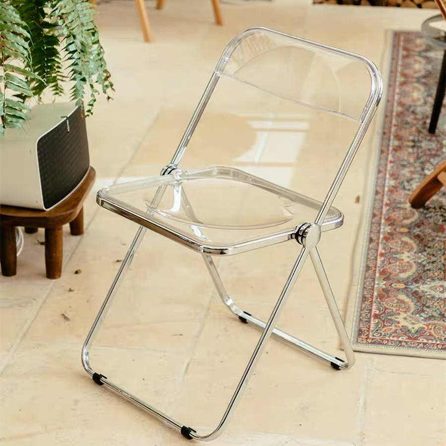 Custom acrylic dining chair - premium foldable outdoor leisure plastic backrest chair for cross-border export