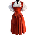 european and american women's clothing  new arrival: elegant and chic collared puff sleeve blouse and tie-waist dress two-piece set
