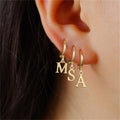 European and american cross-border retro fashion stainless steel gold-plated 26 english alphabet letter pendant earrings jewelry for women