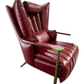 Medieval style single sofa chair retro oil wax casual genuine leather chaise longue cigar chair iron american style master tiger chair