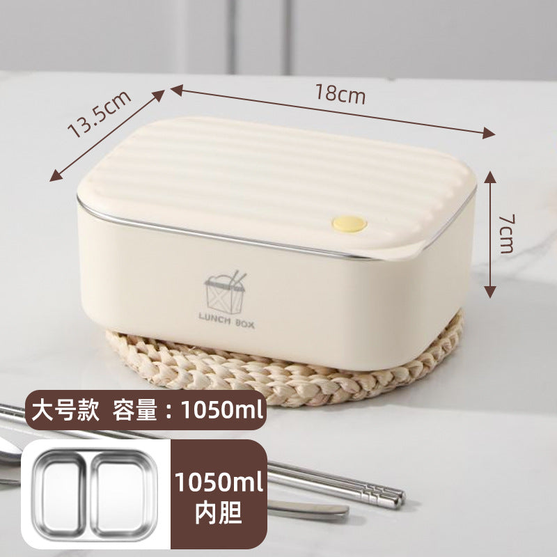 304 stainless steel food storage container - food grade, large capacity, divided lunch box for fruits, bento, rice, with lids and airtight seals