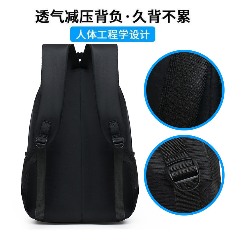 Reflective strip backpack bag men's and women's waterproof Oxford cloth 15.6 inch computer bag middle school student backpack travel bag wholesale