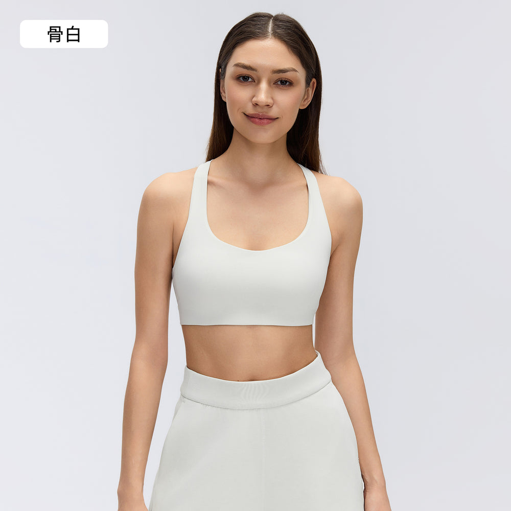 Sexy criss-cross back yoga bra - shockproof, push-up, skin-friendly, breathable running & fitness sports bra for women - d26057