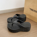 2026 new patterned flip-flops: summer outdoor beach sandals, women's eva wedge heel slides, anti-slip & odor-resistant
