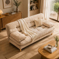 Second-hand style small apartment sofa bed lazy fabric sofa rental house b&b retro multi-person straight row reception sofa