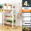 Movable kitchen storage rack drop-down floor for home multi-layer carbon steel storage rack trolley vegetable rack wholesale
