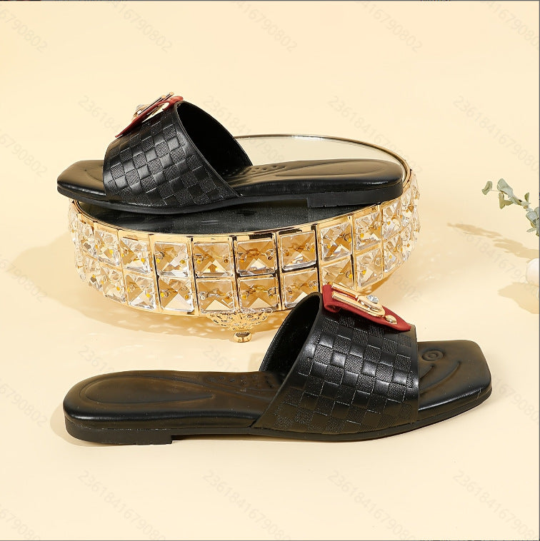 Slippers summer 2025 new arrivalfashionnon-slip women's outwear flats sandals summer