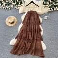 French chic sleeveless lace cami dress - summer sweetheart open back tiered maxi dress - slimming vacation style