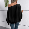 Amazon us & europe fashion independent store  winter new off-the-shoulder satin blouse - loose, asymmetrical top