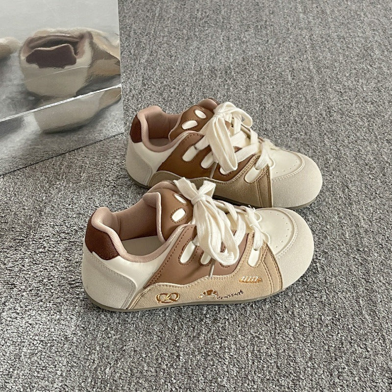 Silver student german training shoes thick sole bread shoes for women 2026new arrivalspringcasualeasiest for match soft bottom sports white shoes