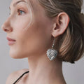 Gothic heart-shaped earrings wholesale, european and american cross-border vintage, retro, exaggerated design, silver peach heart stud earrings and dangles